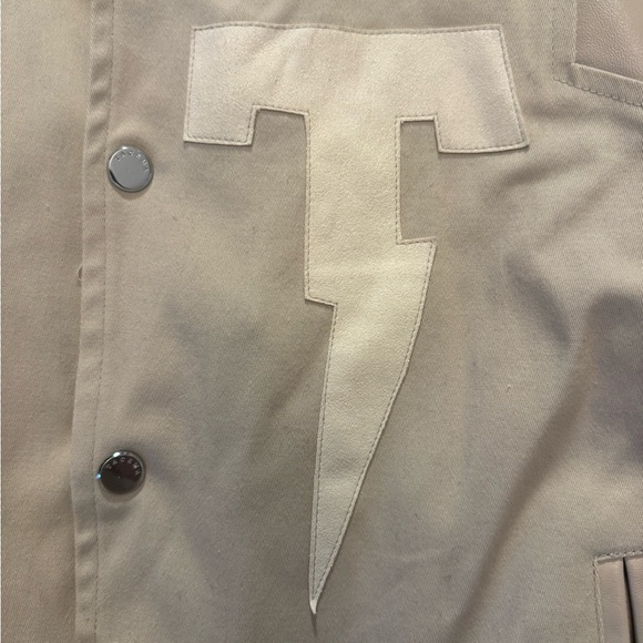 Men’s Tackma Sz M Beige Leather Jacket - Picture 2 of 5